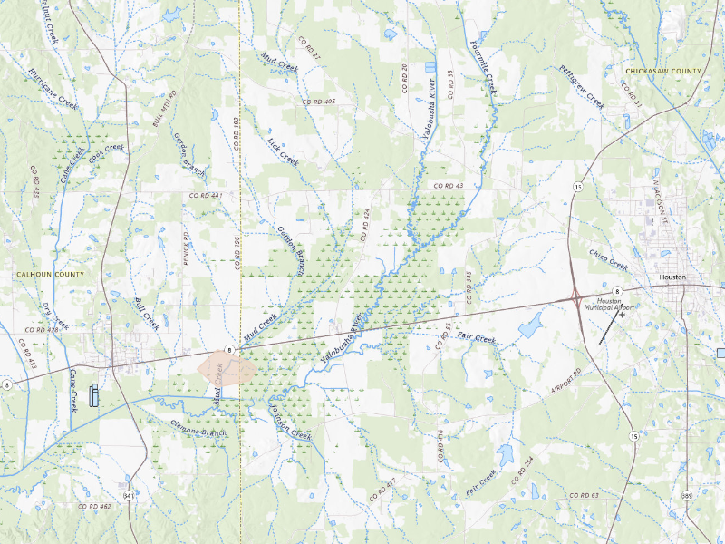 Radar-estimated hail-size map of the storm over Houston, MS