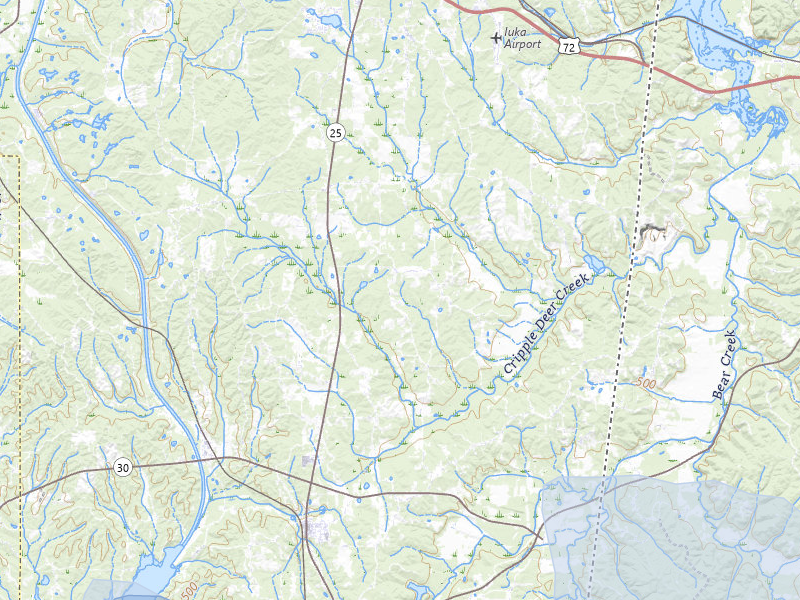 NEXRAD radar-signature map of the hail over Iuka, MS