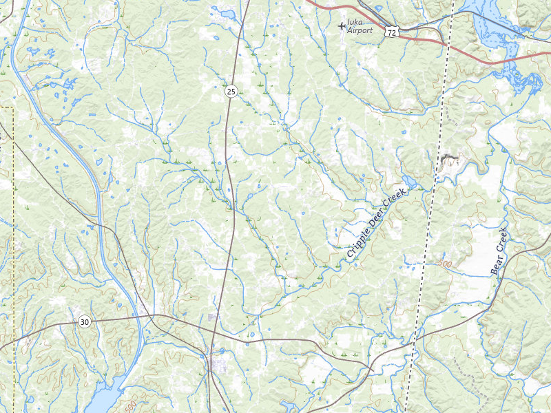 Radar-estimated hail-size map of the storm over Iuka, MS on Jul 3, 2026