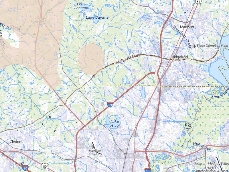 Radar-estimated hail-size map of the storm over Jackson, MS on Aug 20, 2026