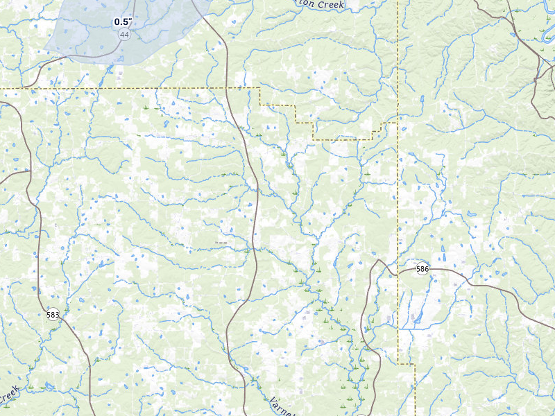 NEXRAD radar-signature map of the hail storm over Jayess, MS on Mar 15, 2026