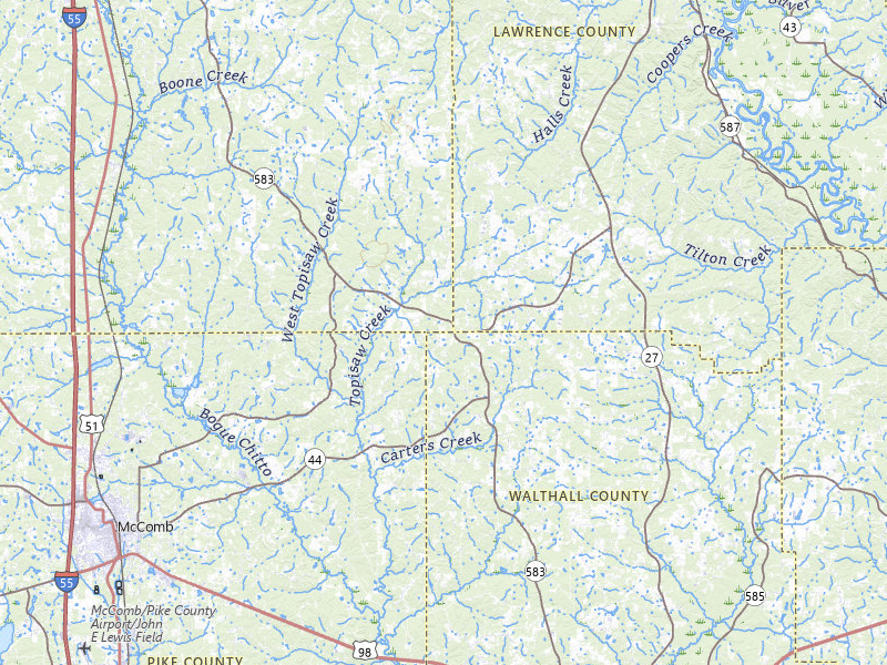 Radar-estimated hail-size map of the storm over Jayess, MS on Apr 26, 2026