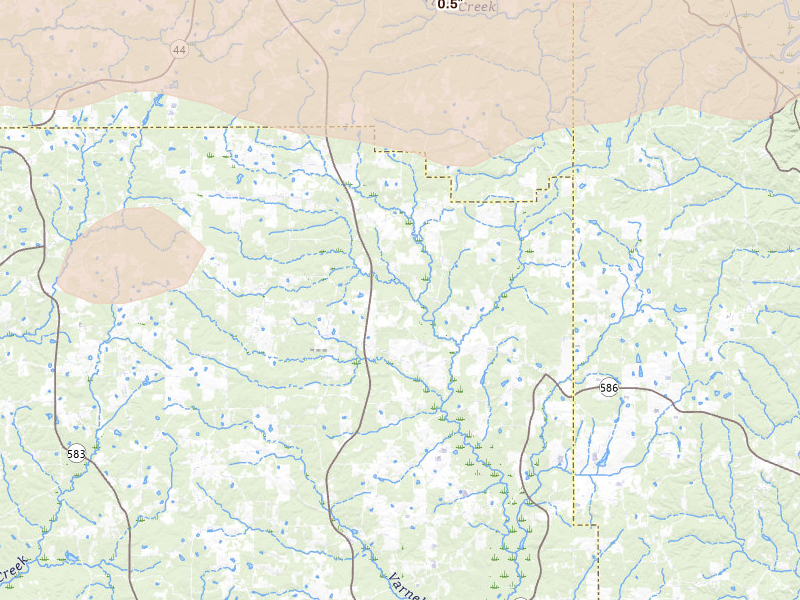 Radar-estimated hail-size map of the storm over Jayess, MS on May 6, 2026