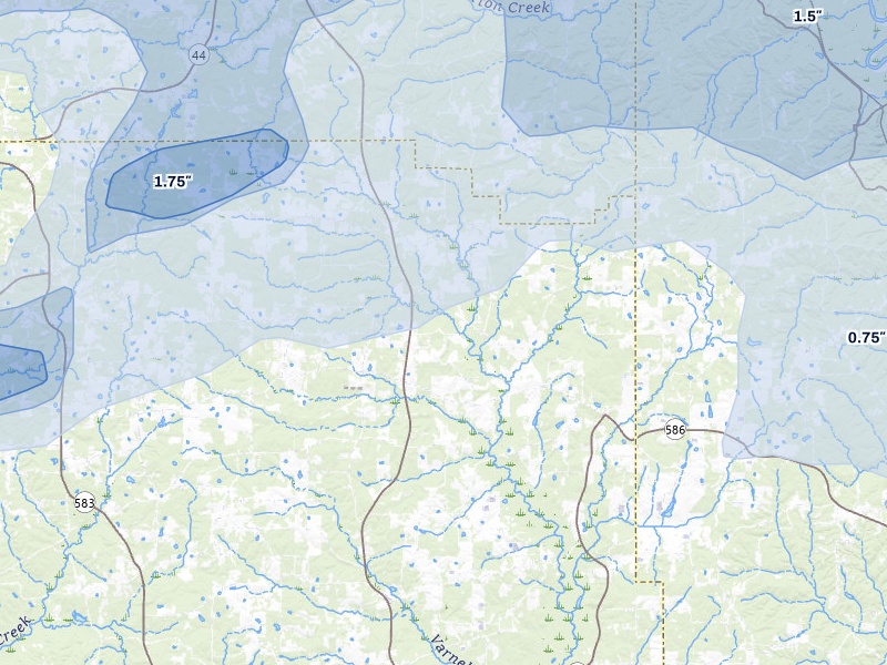NEXRAD radar-signature map of the hail storm over Jayess, MS on May 6, 2026