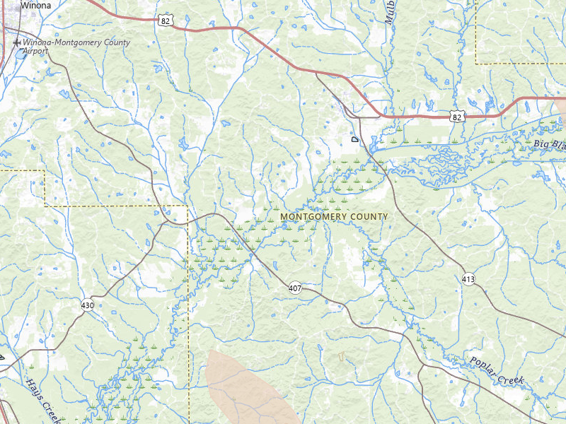Radar-estimated hail-size map of the storm over Kilmichael, MS on Jul 2, 2026