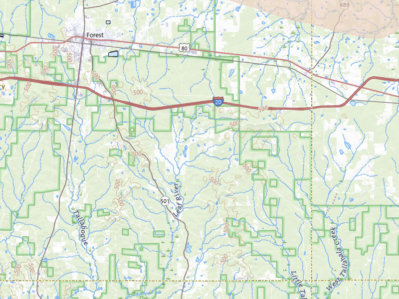 Radar-estimated hail-size map of the storm over Lake, MS on Jun 22, 2026