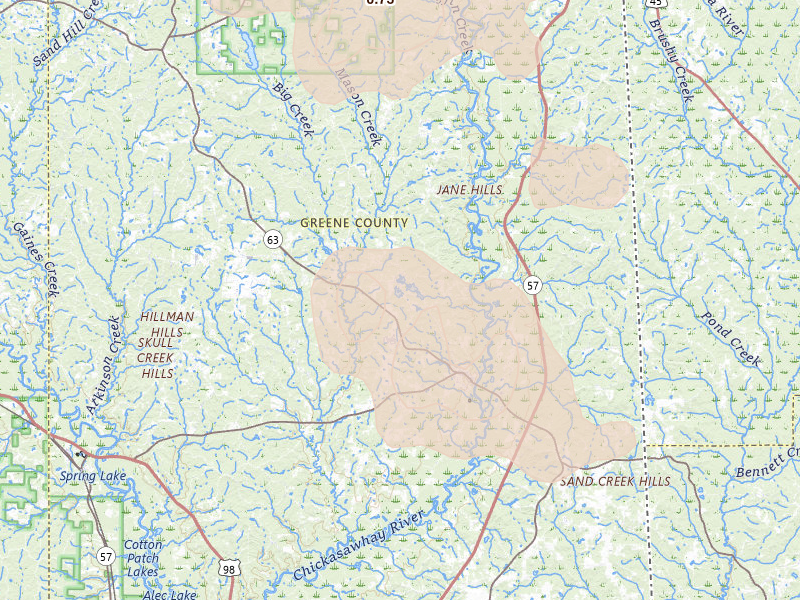 Radar-estimated hail-size map of the storm over Leakesville, MS on Apr 29, 2026
