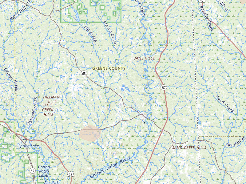 Radar-estimated hail-size map of the storm over Leakesville, MS on Jun 19, 2026