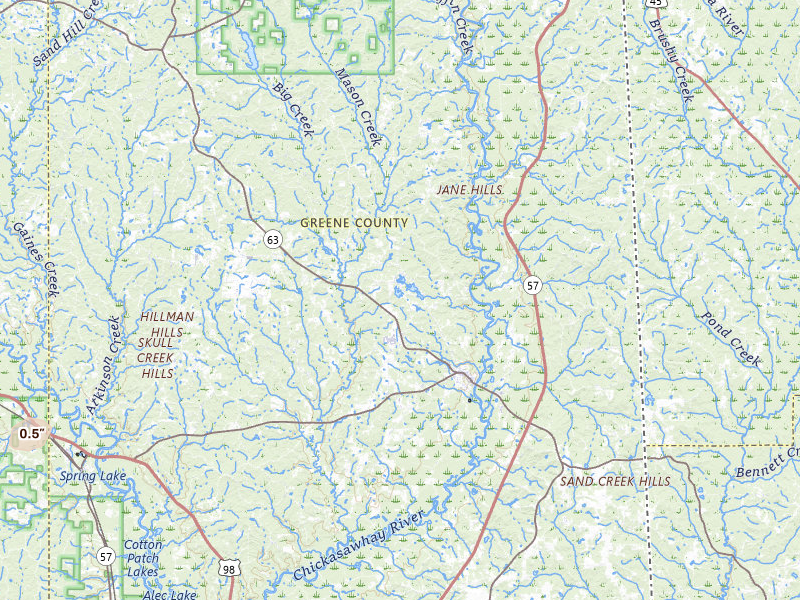 Radar-estimated hail-size map of the storm over Leakesville, MS on Jul 5, 2026