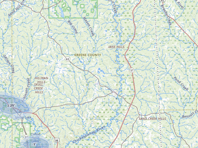 NEXRAD radar-signature map of the hail storm over Leakesville, MS on Jul 5, 2026