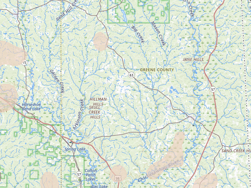 Radar-estimated hail-size map of the storm over Leakesville, MS on Aug 21, 2026