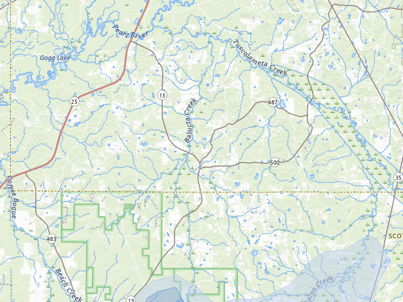 NEXRAD radar-signature map of the hail storm over Lena, MS on Mar 7, 2026