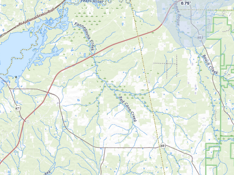NEXRAD radar-signature map of the hail storm over Lena, MS on Aug 20, 2026