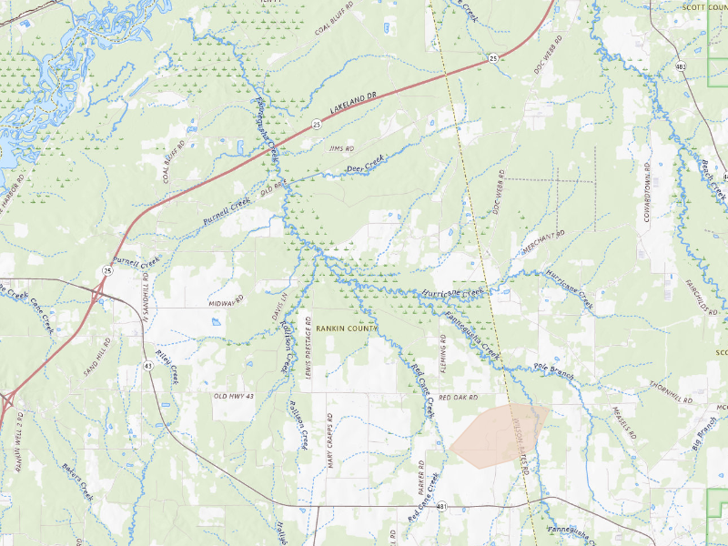 Radar-estimated hail-size map of the storm over Lena, MS