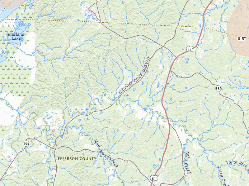 Radar-estimated hail-size map of the storm over Lorman, MS on Mar 7, 2026