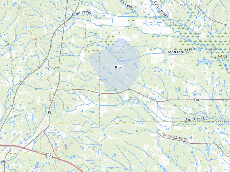 NEXRAD radar-signature map of the hail over Maben, MS