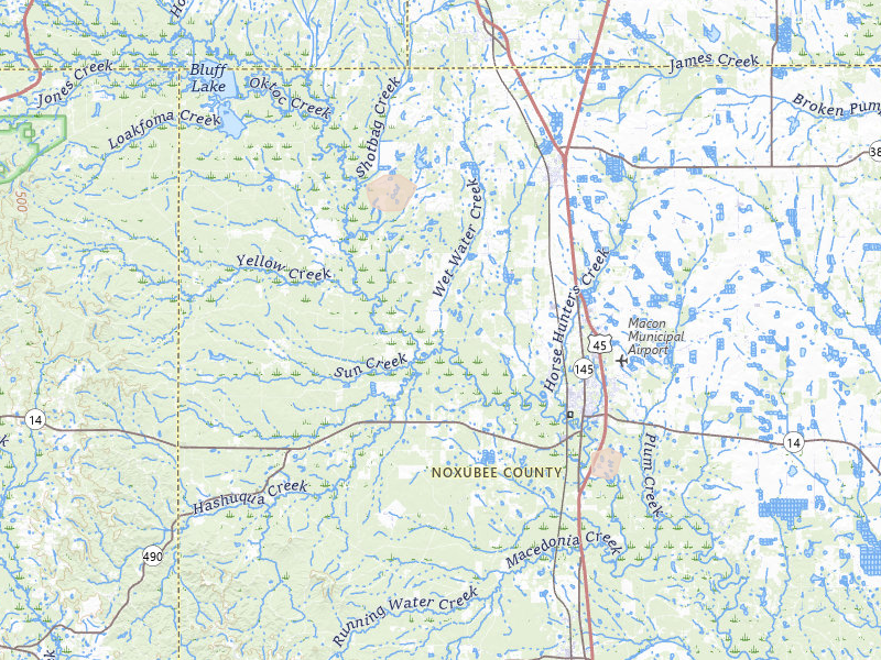 Radar-estimated hail-size map of the storm over Macon, MS