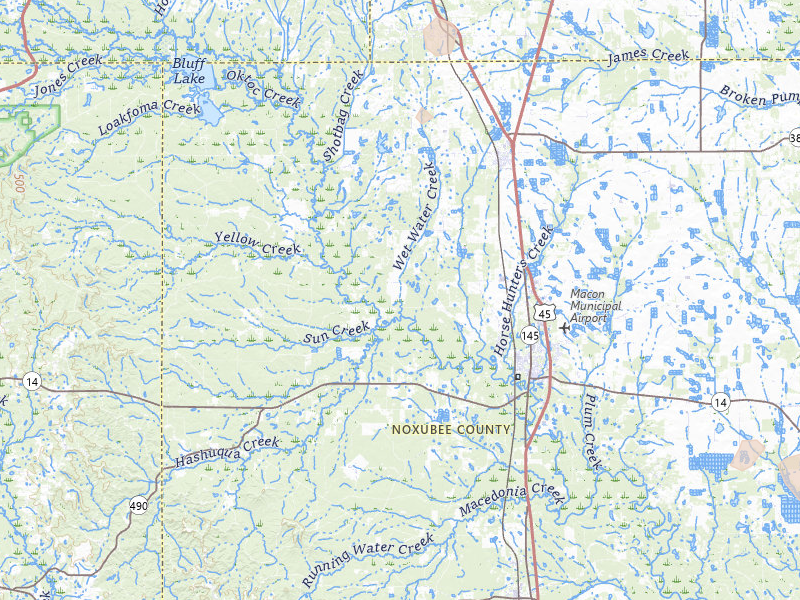 Radar-estimated hail-size map of the storm over Macon, MS on Jul 9, 2026