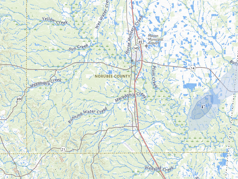 NEXRAD radar-signature map of the hail storm over Macon, MS on Aug 10, 2026