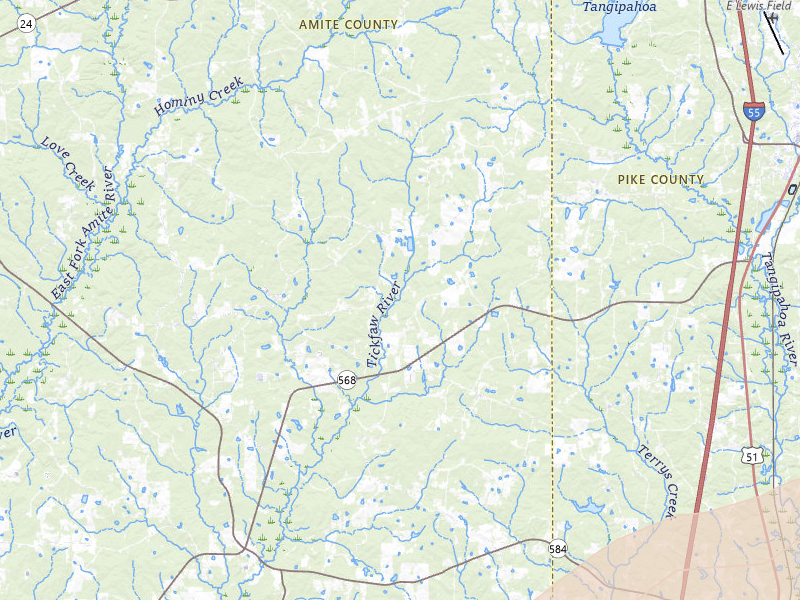Radar-estimated hail-size map of the storm over Magnolia, MS on May 6, 2026