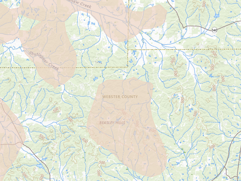 Radar-estimated hail-size map of the storm over Mantee, MS on Aug 20, 2026
