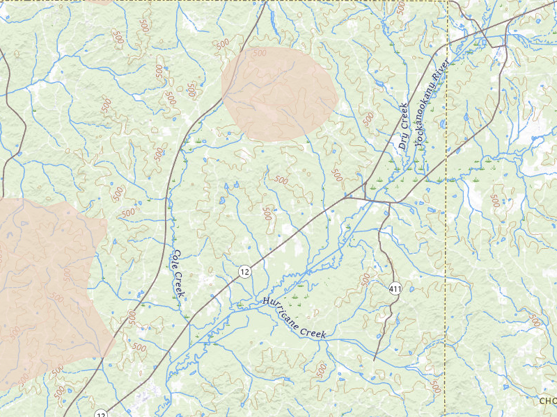 Radar-estimated hail-size map of the storm over Mc Cool, MS on Aug 20, 2026