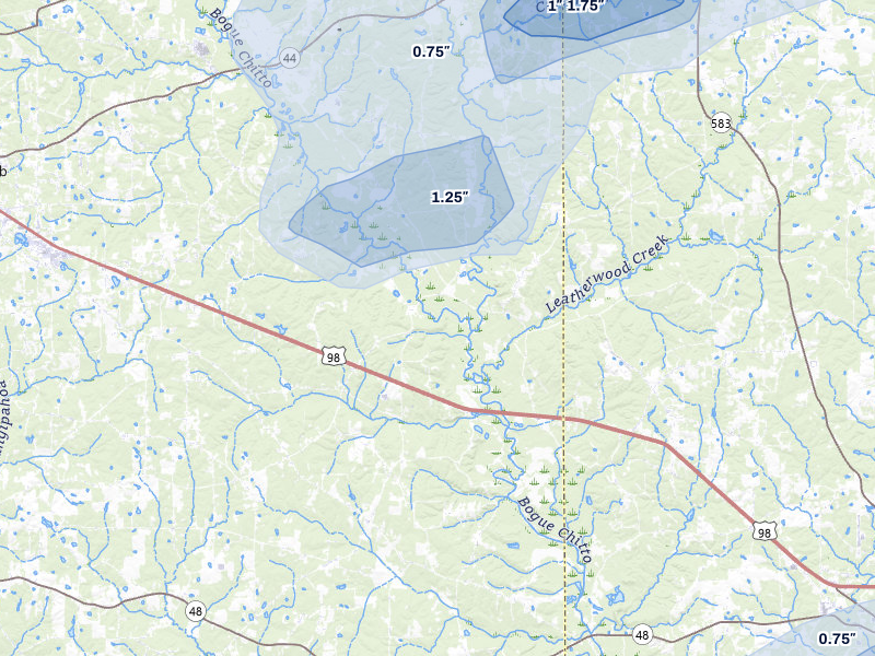 NEXRAD radar-signature map of the hail storm over Mccomb, MS on May 6, 2026