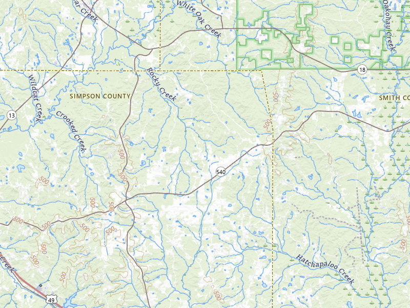 Radar-estimated hail-size map of the storm over Mendenhall, MS on Jun 1, 2026
