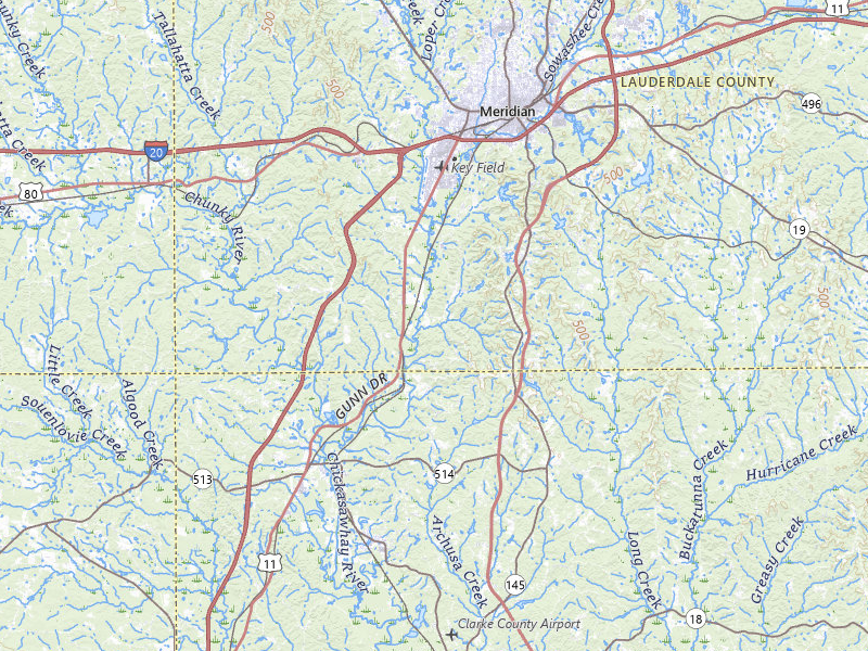Radar-estimated hail-size map of the storm over Meridian, MS on Jul 19, 2026