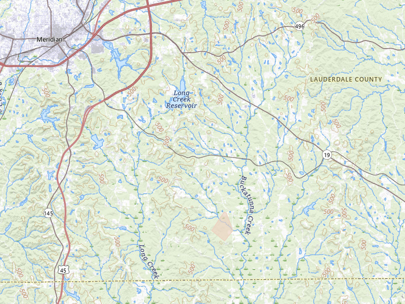 Radar-estimated hail-size map of the storm over Meridian, MS on Aug 19, 2026