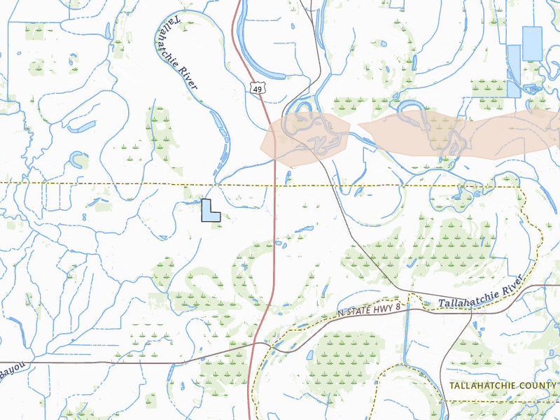 Radar-estimated hail-size map of the storm over Minter City, MS
