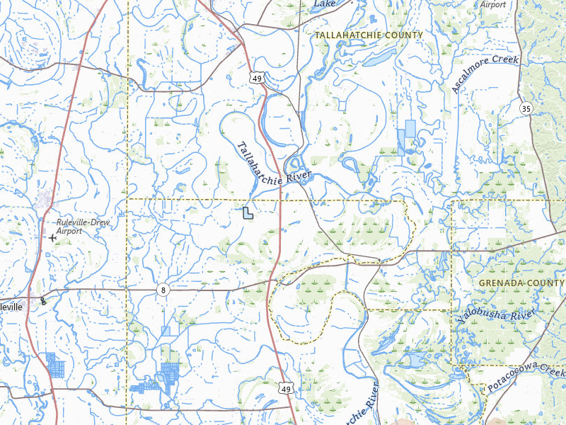 Radar-estimated hail-size map of the storm over Minter City, MS on Apr 28, 2026