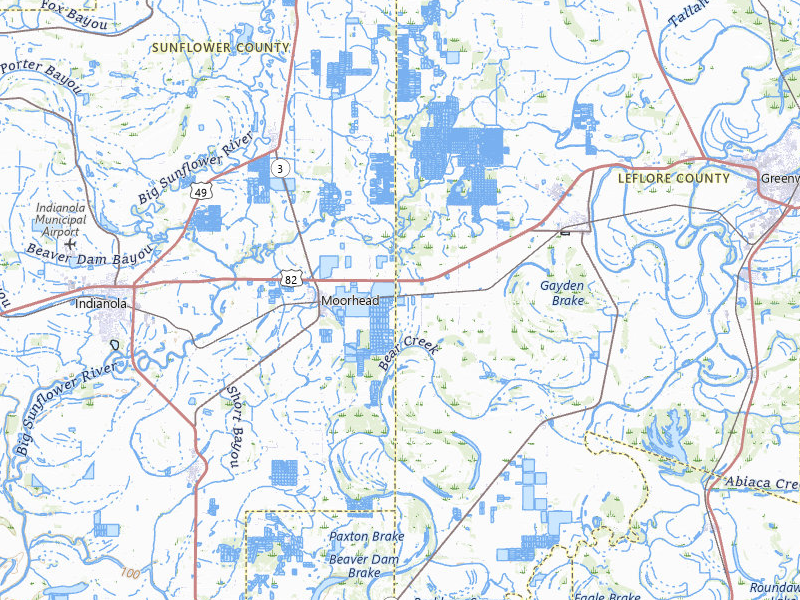 Radar-estimated hail-size map of the storm over Moorhead, MS on Jul 8, 2026