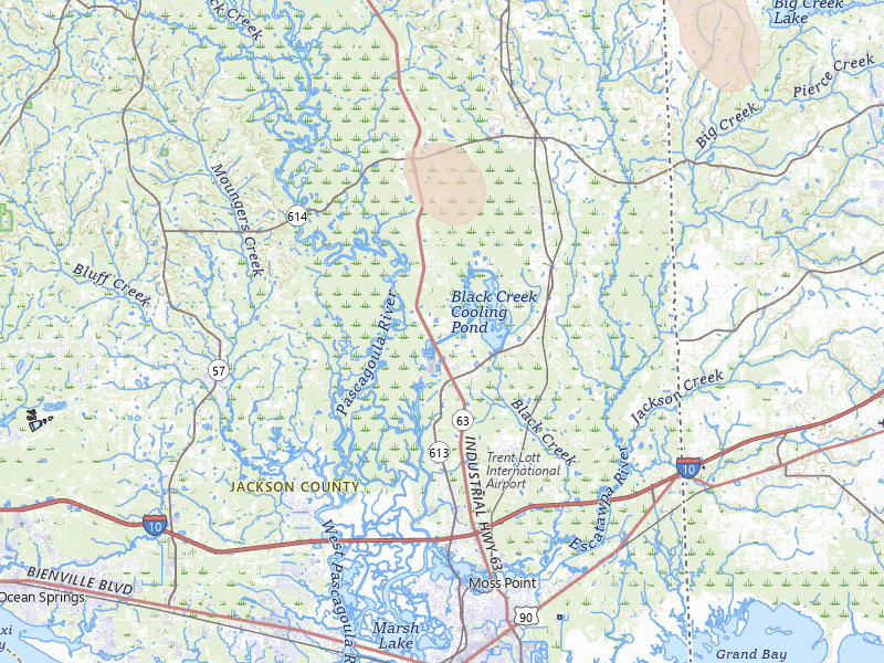 Radar-estimated hail-size map of the storm over Moss Point, MS on Jul 30, 2026