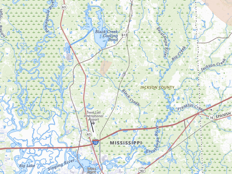 Radar-estimated hail-size map of the storm over Moss Point, MS on Aug 26, 2026