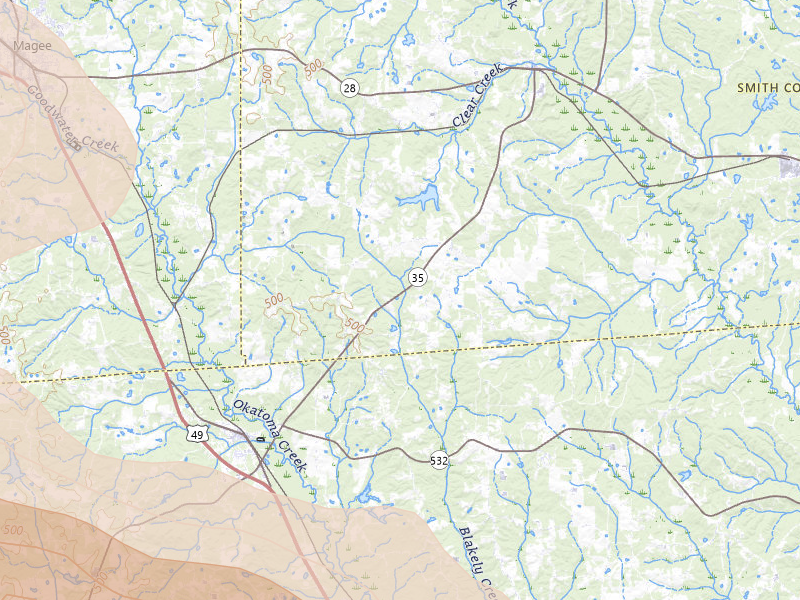 Radar-estimated hail-size map of the storm over Mount Olive, MS on Apr 29, 2026