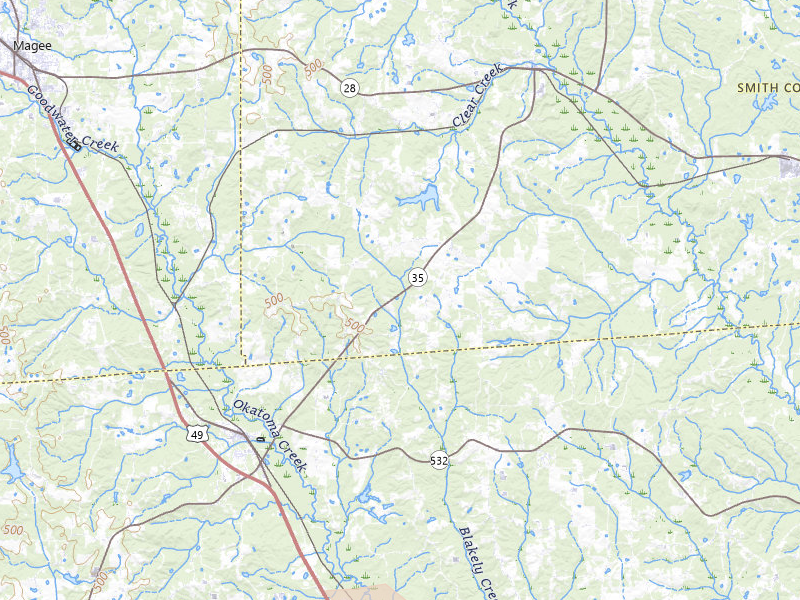Radar-estimated hail-size map of the storm over Mount Olive, MS on Jul 1, 2026