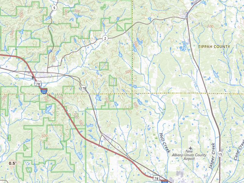 Radar-estimated hail-size map of the storm over Myrtle, MS on Jul 4, 2026