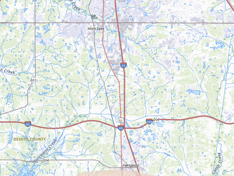 Radar-estimated hail-size map of the storm over Nesbit, MS on Feb 26, 2026