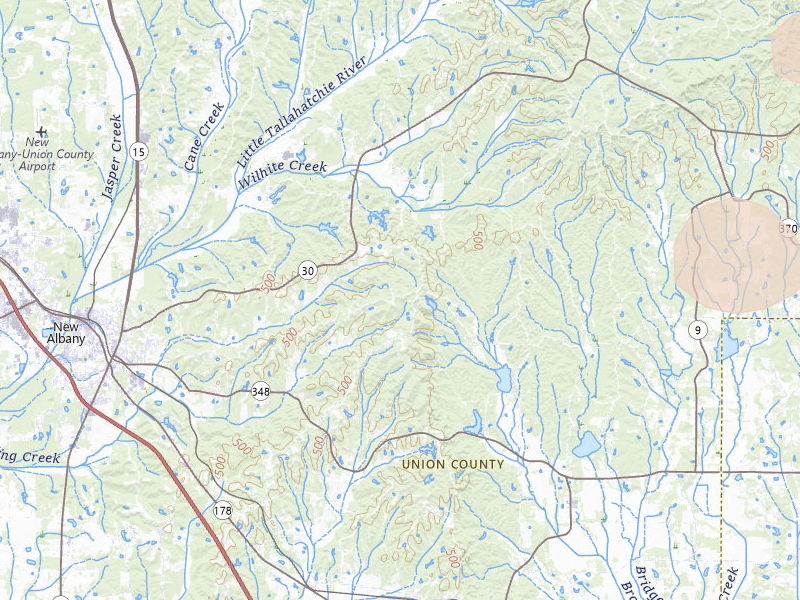 Radar-estimated hail-size map of the storm over New Albany, MS on Jun 1, 2026