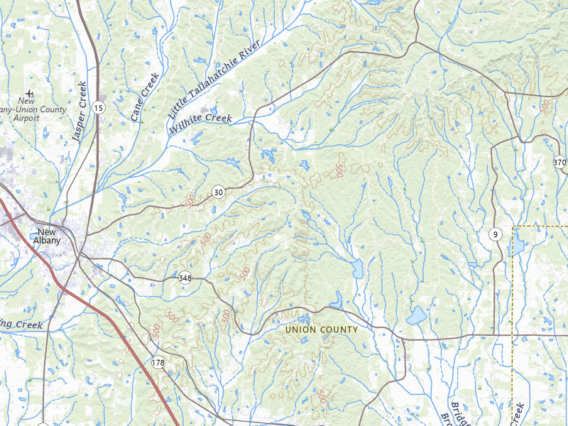 Radar-estimated hail-size map of the storm over New Albany, MS on Jul 3, 2026