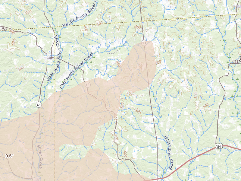 Radar-estimated hail-size map of the storm over Newhebron, MS on Apr 24, 2026