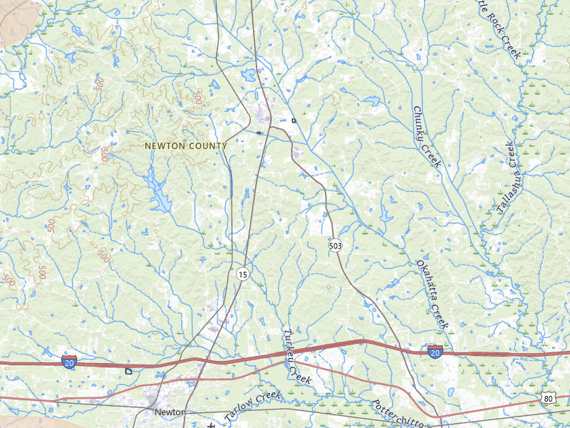 Radar-estimated hail-size map of the storm over Newton, MS on Apr 24, 2026