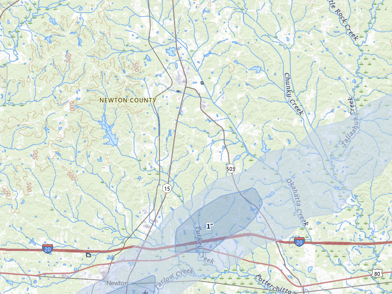 NEXRAD radar-signature map of the hail storm over Newton, MS on May 6, 2026