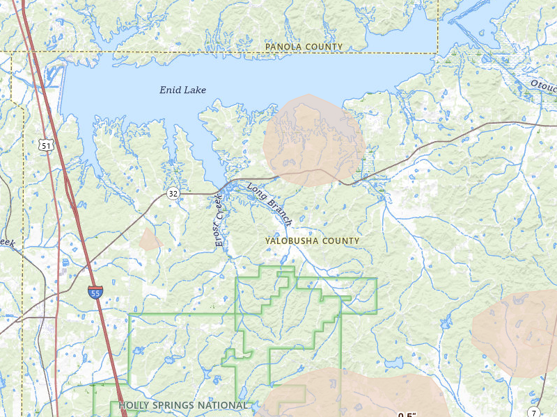 Radar-estimated hail-size map of the storm over Oakland, MS on Jul 1, 2026