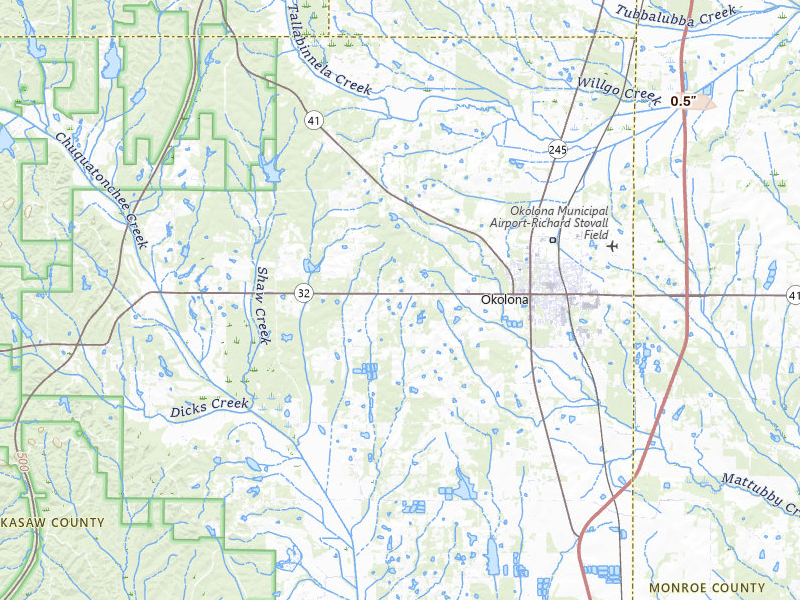Radar-estimated hail-size map of the storm over Okolona, MS on Jun 1, 2026
