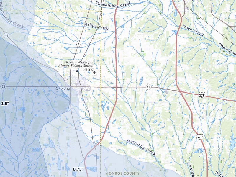 NEXRAD radar-signature map of the hail storm over Okolona, MS on Aug 20, 2026