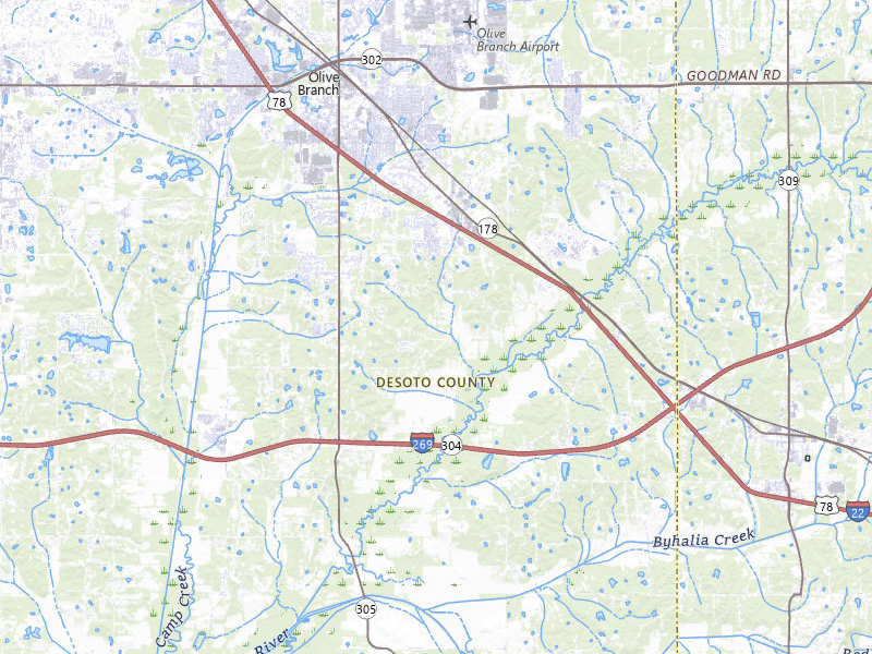 Radar-estimated hail-size map of the storm over Olive Branch, MS on Apr 28, 2026