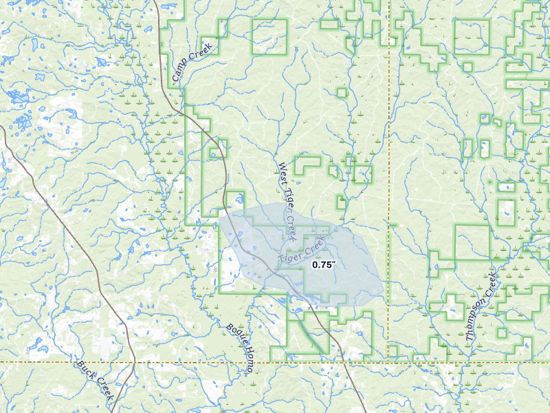 NEXRAD radar-signature map of the hail over Ovett, MS