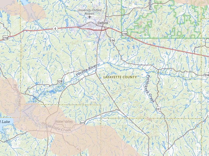 Radar-estimated hail-size map of the storm over Oxford, MS on Feb 26, 2026